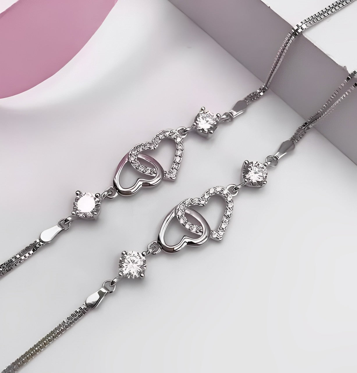 ichelona™ Double-Heart Bracelet 925 Silber