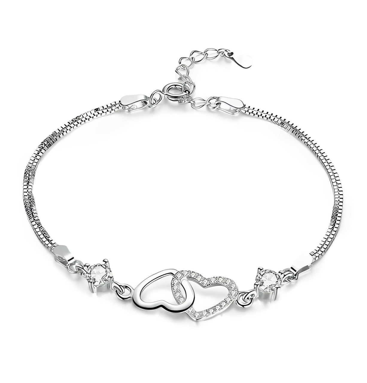 ichelona™ Double-Heart Bracelet 925 Silber