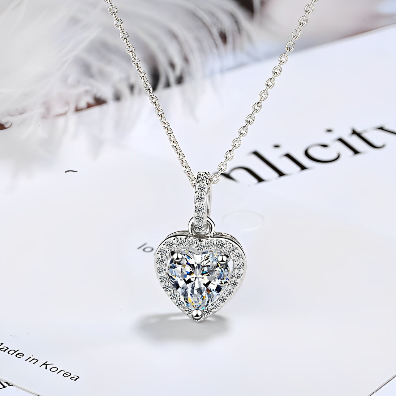 ichelona™ Heart Necklace "Zirkonia" aus 925 Silber