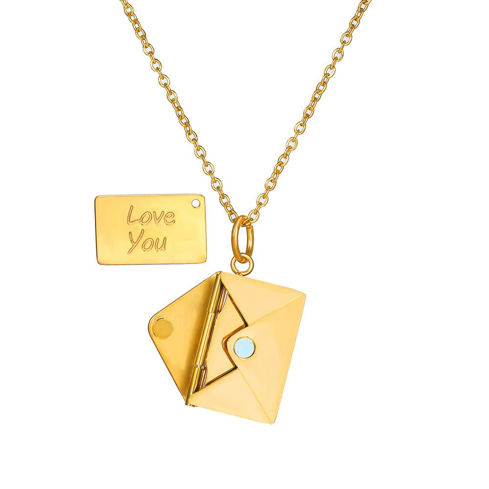 ichelona™ Briefkette mit "Love you" Nachricht