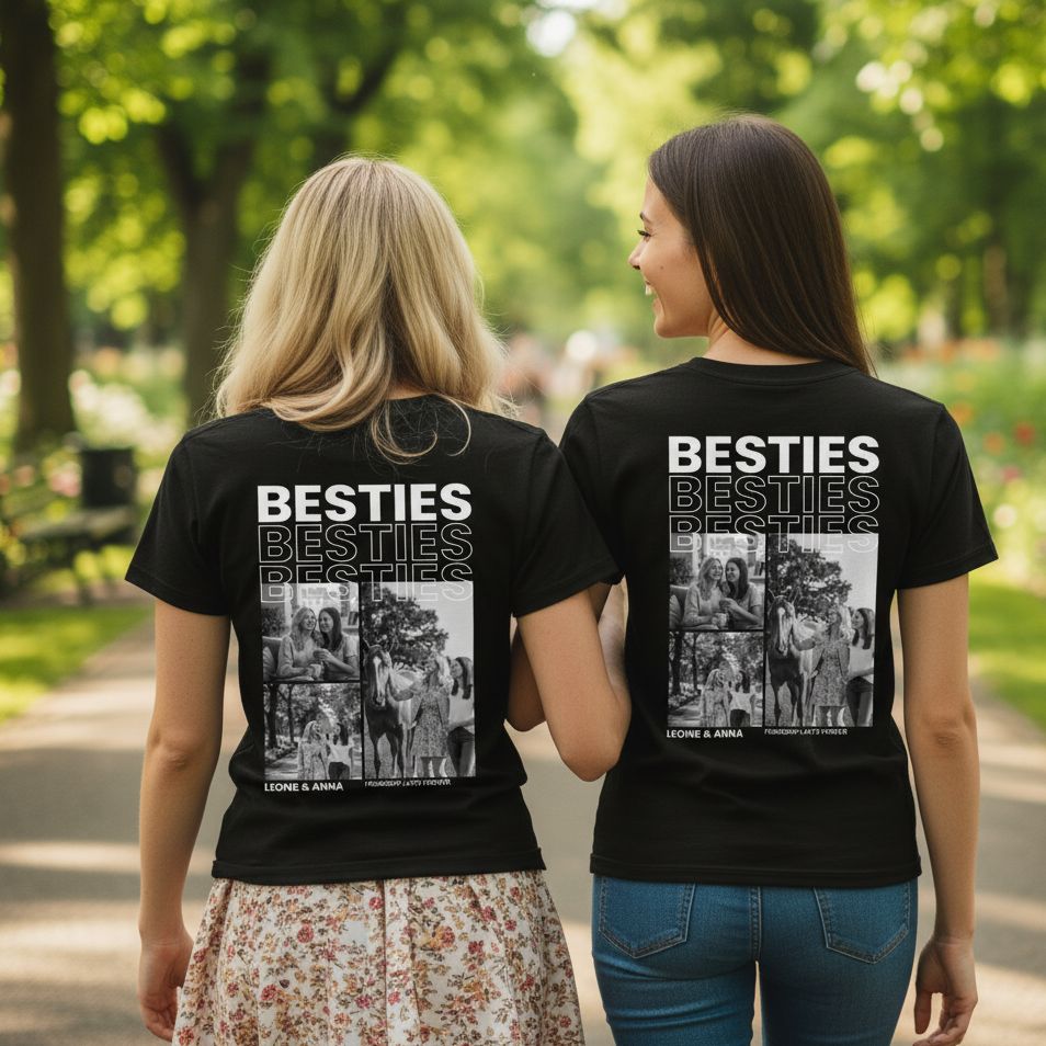 BESTIES - Personalisiertes T-Shirt mit Fotos
