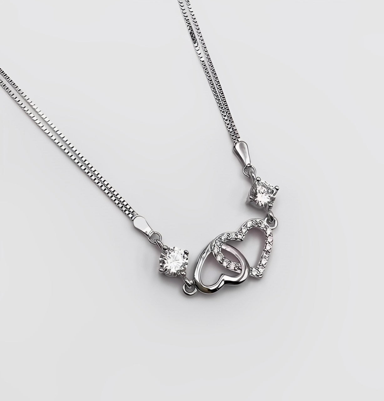 ichelona™ Double-Heart Bracelet 925 Silber